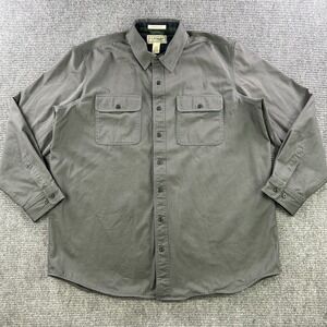 LL Bean Traditional Fit Men XL Tall Green Plaid Lining Button Front Chore Jacket